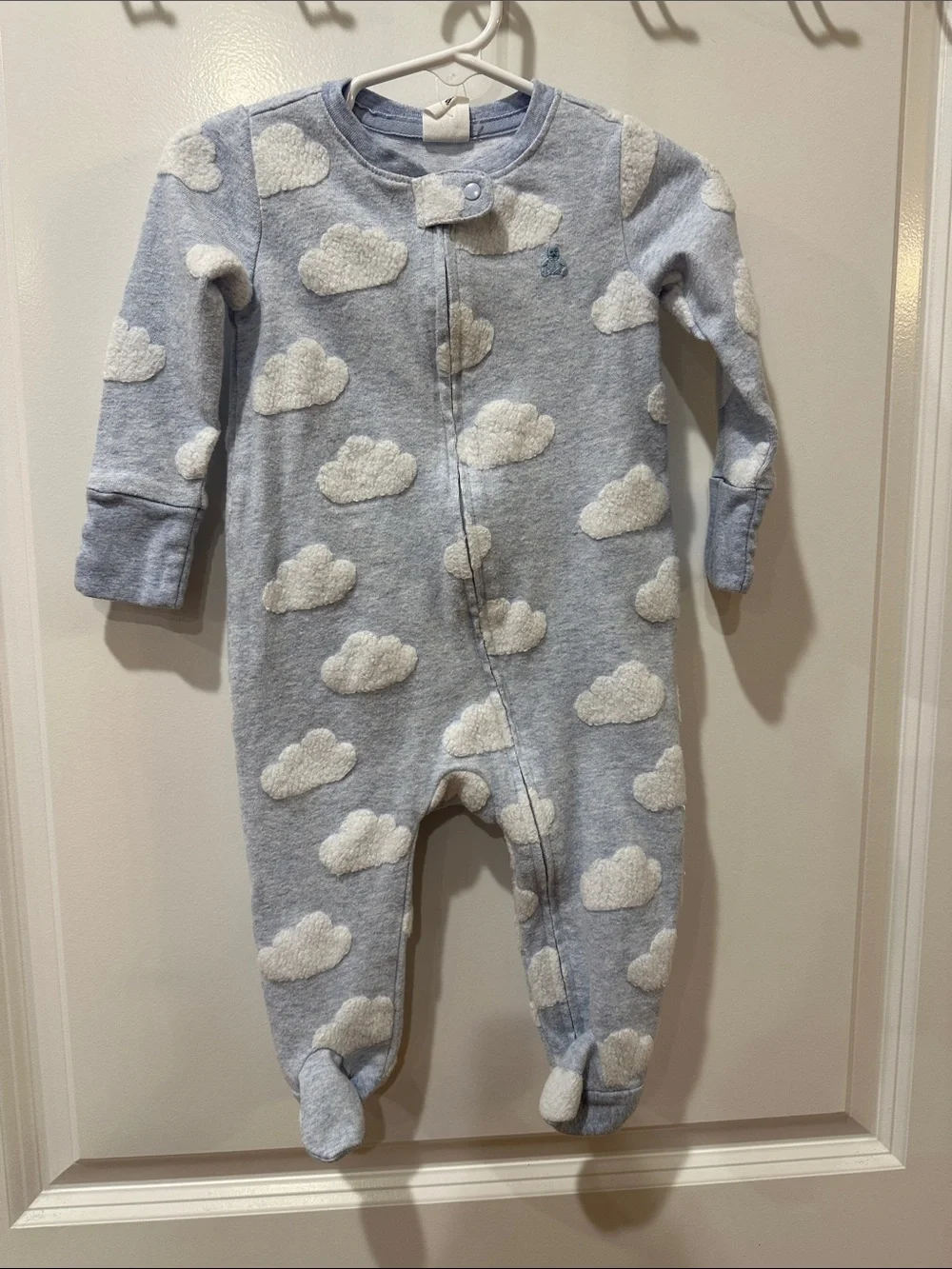 GAP Light Blue Cloud-Print Footed One-Piece